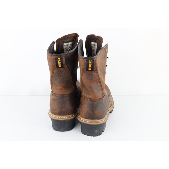 Vintage 90s Carolina Boots Mens 11.5 2E Waterproof Leather Logger Boots Brown main image 4